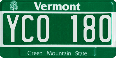 VT license plate YCO180