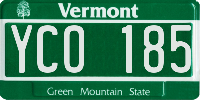 VT license plate YCO185