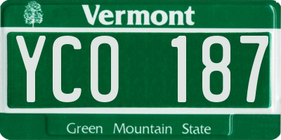 VT license plate YCO187