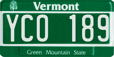 VT license plate YCO189