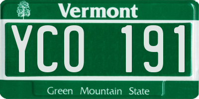 VT license plate YCO191