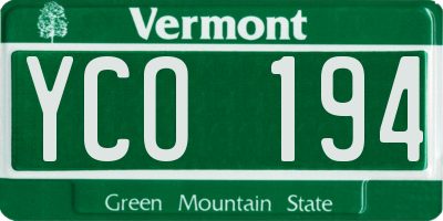 VT license plate YCO194