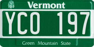 VT license plate YCO197