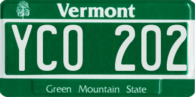 VT license plate YCO202