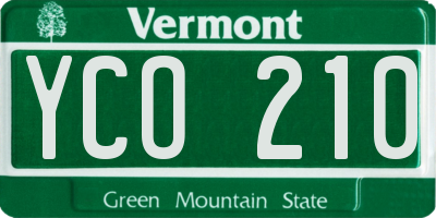 VT license plate YCO210