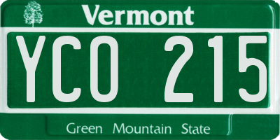 VT license plate YCO215