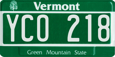 VT license plate YCO218