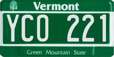 VT license plate YCO221