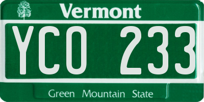 VT license plate YCO233