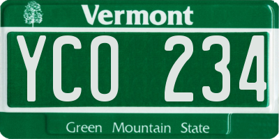 VT license plate YCO234