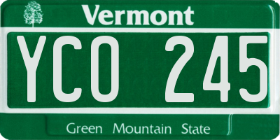 VT license plate YCO245