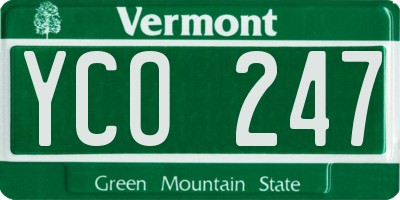 VT license plate YCO247