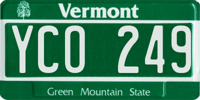 VT license plate YCO249