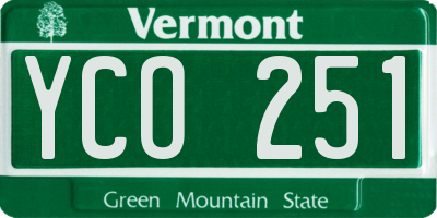 VT license plate YCO251