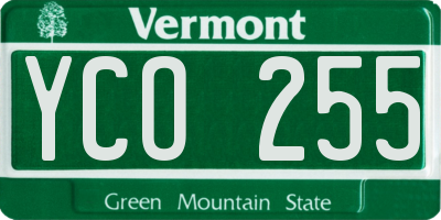 VT license plate YCO255