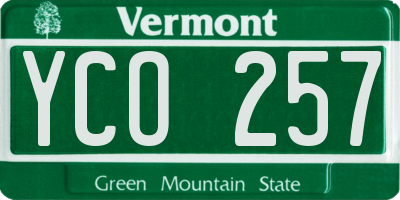 VT license plate YCO257