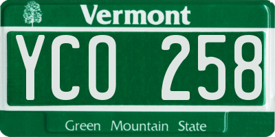 VT license plate YCO258