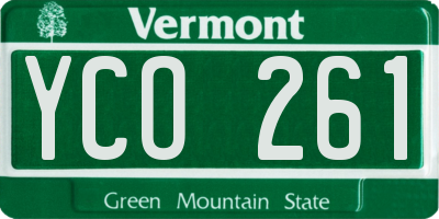 VT license plate YCO261