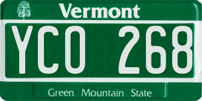 VT license plate YCO268