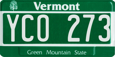 VT license plate YCO273