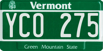 VT license plate YCO275