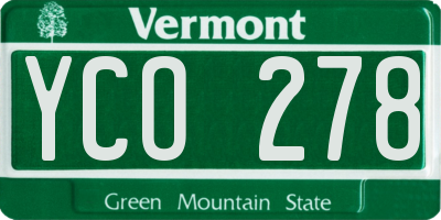 VT license plate YCO278