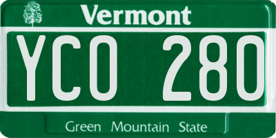VT license plate YCO280