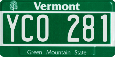 VT license plate YCO281