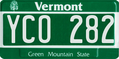 VT license plate YCO282