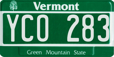 VT license plate YCO283