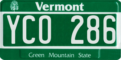 VT license plate YCO286