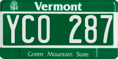 VT license plate YCO287