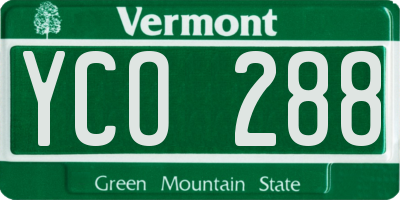 VT license plate YCO288