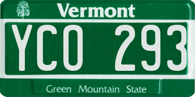 VT license plate YCO293