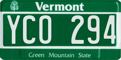 VT license plate YCO294