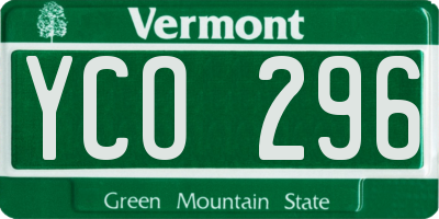 VT license plate YCO296