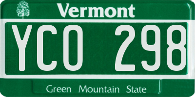 VT license plate YCO298
