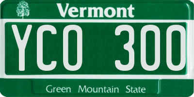 VT license plate YCO300