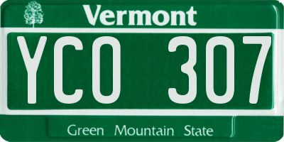 VT license plate YCO307