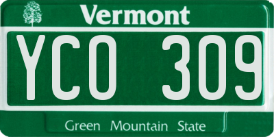 VT license plate YCO309