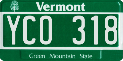 VT license plate YCO318