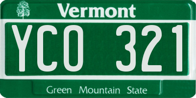 VT license plate YCO321