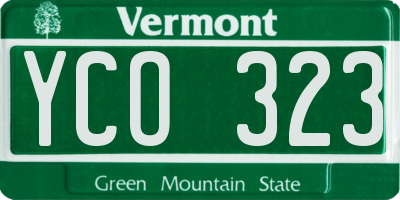 VT license plate YCO323