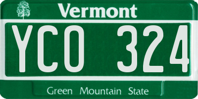 VT license plate YCO324
