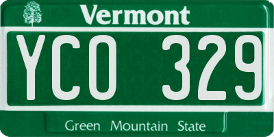VT license plate YCO329