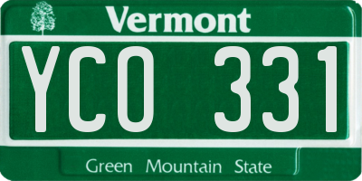 VT license plate YCO331