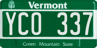 VT license plate YCO337