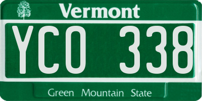 VT license plate YCO338