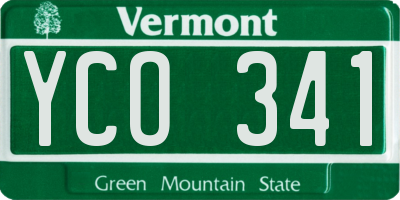 VT license plate YCO341