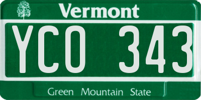 VT license plate YCO343